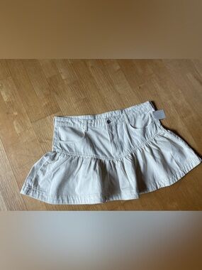 Divided Cream High-Waist Denim Mini Skirt
